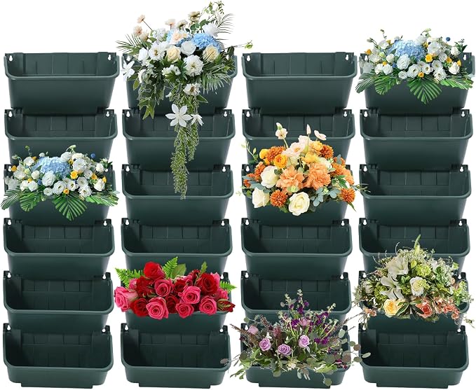 24 Pack Vertical Garden Planter, 13 inch Wall Mounted Planter by kunghei
