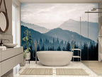 XMPMBM-Foggy Forest Fabric Woodland Wallpaper Pine Forest Living Room Bedroom - Image 2