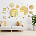 Shappy 32 Pieces Mirror Wall Stickers Removable Acrylic Setting Adhesive Round - Image 5