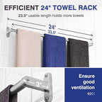 Powools Brushed Nickel Towel Rack - Image 3