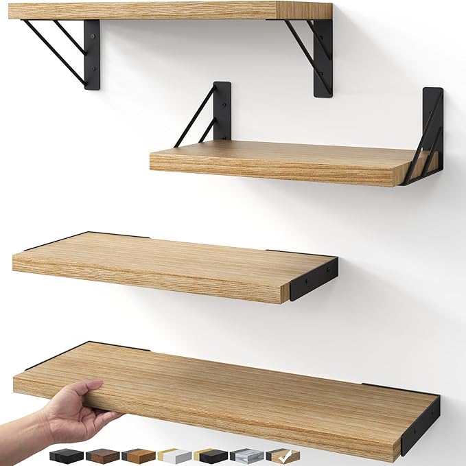 BAYKA Wall Shelves for Bedroom Decor, Floating Shelves for Living Room Kitchen by Bayka