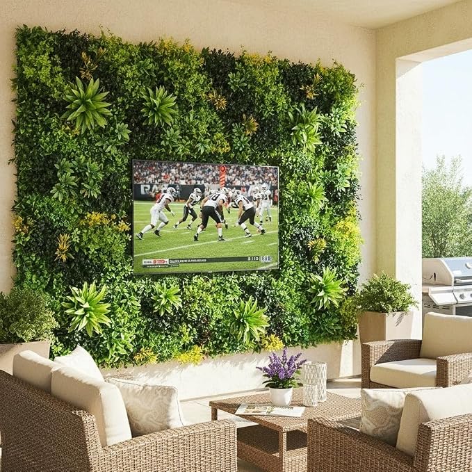 40" x 20" 3D Artificial Grass Wall Panel, UV Resistant Greenery Backdrop - Image 6