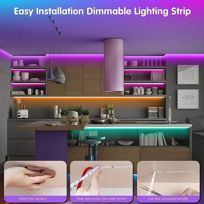 Tenmiro 50ft Led Strip Lights, Tenmiro Smart Led Lights Strip Music Sync Color - Image 6