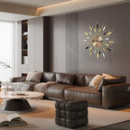 23.6 inch Gold Starburst Wall Clock, Non-Ticking Large Modern Sunburst - Image 5