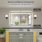 48x30 Inch LED Bathroom Mirror - Image 3