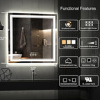 LED Bathroom Mirror, 32x32 Inch Gradient Front and Backlight Lighted Vanity - Image 2