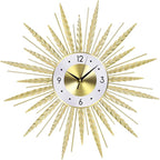23 inch Gold Starburst Wall Clock, Silent Non-Ticking Large Modern Starburst - Image 8