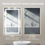 USHOWER LED Bathroom Mirror 48x36 Inch Tempered Glass - Image 5