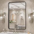 LOAAO 20X28 Inch Black Metal Framed Bathroom Mirror - Image 3