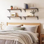 YGEOMER Floating Shelves for Wall, 23in Brown Wall Shelves for Living Room - Image 7