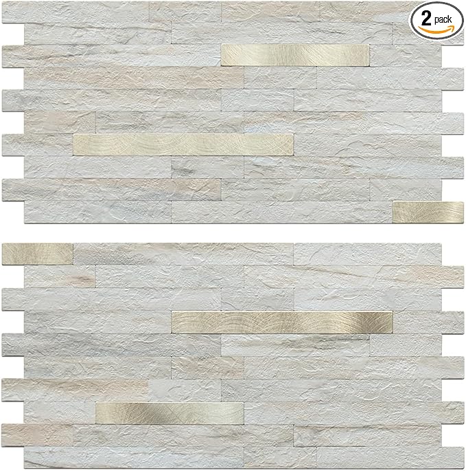 AULIGET 2 Sheets Faux Stone Peel and Stick Backsplash by AULIGET