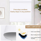 SUNOFF No Drill Tools Cordless Blackout Roller Shades Blinds - Image 6
