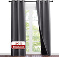 NICETOWN Grey Full Shade Curtain Panels, Pair of Thermal Insulated & Energy by NICETOWN