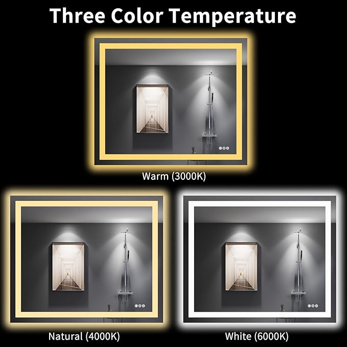 LOAAO 48"X40" LED Bathroom Mirror - Image 5