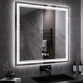 LED Mirror, 40x40 Inch Gradient Front and Backlight Bathroom Mirrors by VanPokins-GlobalHighEndLEDBathroomMirrorBrand