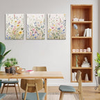 Bwodke Wildflower Wall Art Watercolor Botanical Floral Colorful Canvas Prints - Image 9