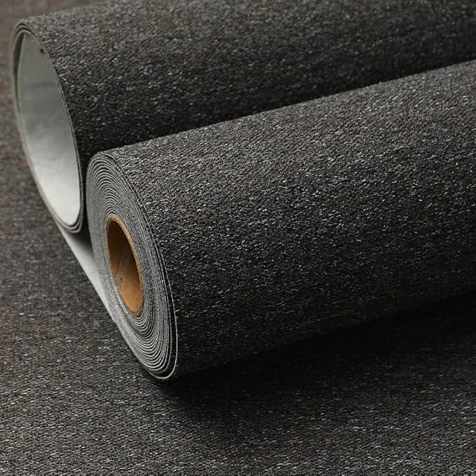 SHUFA Black Brown Cotton-Like Textured Grasscloth Wallpaper Matte Thick Real - Image 2