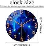 Blue Wall Clock for Living Room Decor Kitchen Wall Clocks Battery Operated 12 - Image 6