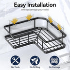 YASONIC Corner Shower Caddy 2 Pack, No Drill Adhesive Shower Storage Shelves - Image 6