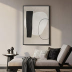 Framed Modern Black and White Neutral Abstract Wall Art, Minimalist Abstract - Image 4