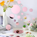 Shappy 32 Pcs Acrylic Mirror Wall Stickers Removable Round Wall Decal Circle - Image 8