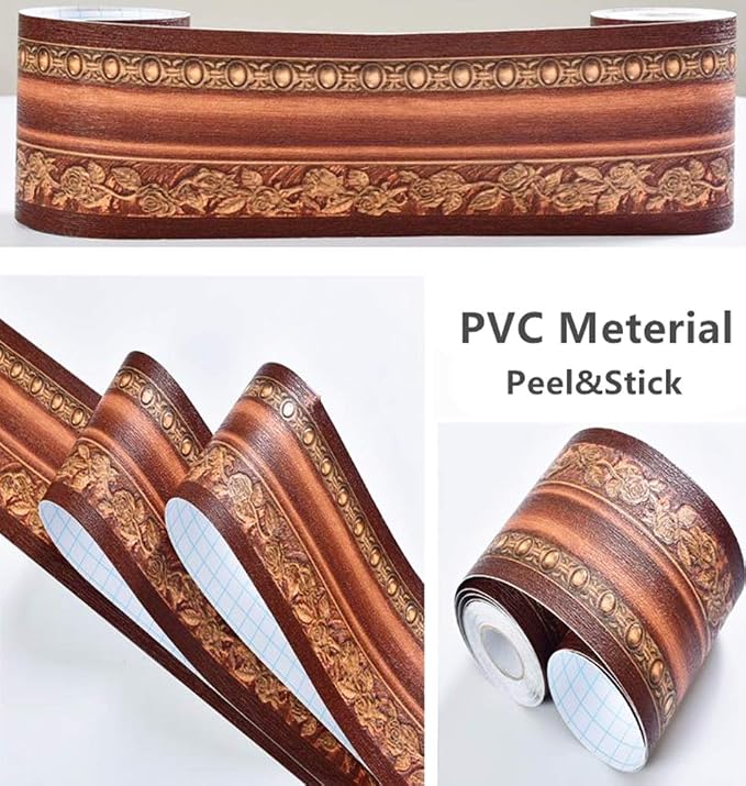 REDODECO 3D Flower Pattern Molding Peel Stick Wall Border - Image 2