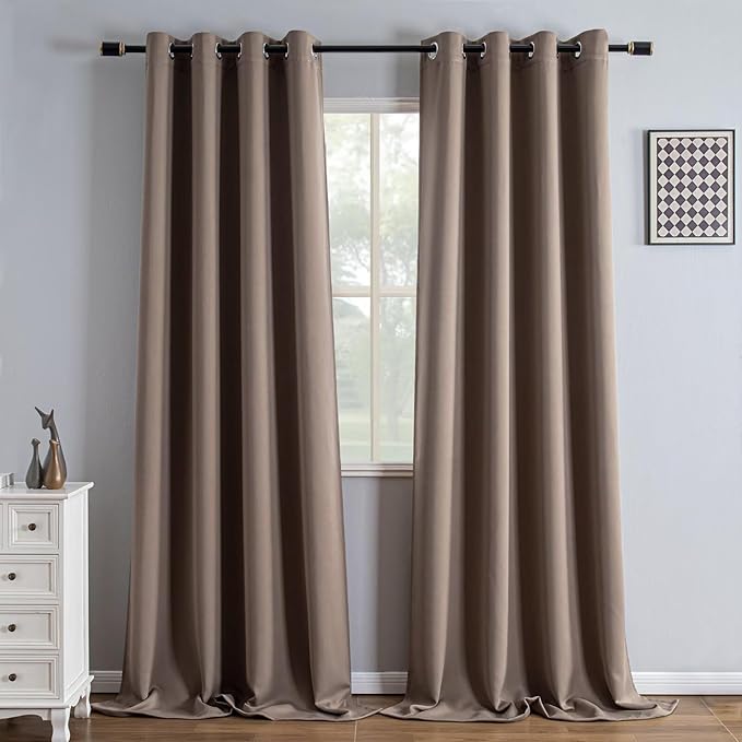 IGEMAEVE Blackout Curtains 108 Inch Length 2 Panels Set, Grommet Energy Saving by IGEMAEVE