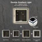 LED Bathroom Mirror, 32x32 Inch Gradient Front and Backlight Lighted Vanity - Image 4
