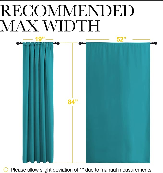 NICETOWN Peacock Blue Blackout Curtains Panels - Image 7