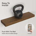 BAOBAB WORKSHOP Wood Floating Shelves, Bathroom Shelf 24 inch, Walnut Floating - Image 6
