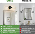 Indoi Matte Black Wall Sconces, Hardwired Bathroom Sconces Wall Lighting - Image 2