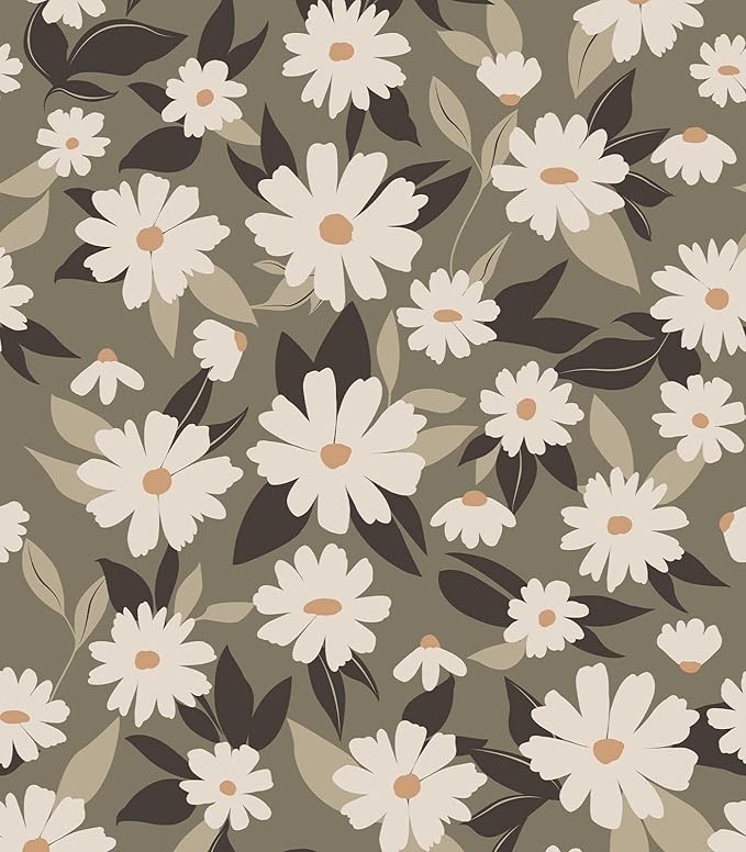 Floral Wallpaper Peel and Stick, 17.3‘’×78.7‘’ by LUKUUI
