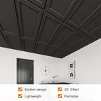 WOWSTAR 12-Pack 2x4ft Drop Ceiling Tiles, Waterproof Glue up Ceiling Panels - Image 4