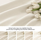 MIULEE Beige White Back Tab Blackout Curtains 90 Inches Long 2 Panels Set - Image 8