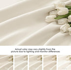MIULEE Beige White Back Tab Blackout Curtain 96 Inch Long 2 Panels Set - Image 8