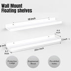 Boswillon 23.6 Inches Long Floating Shelves, 2 Set Modern White Wall Shelf - Image 3