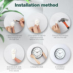 QPEUIM Wall Clock 12 Inch Wall Clocks Non-Ticking Battery Operated - Image 6