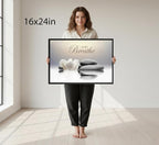 Floating Framed Zen Wall Art, Just Breathe Stone Poster Picture - Image 7