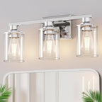 DORESshop 17 Inch Bathroom Light Fixtures, 3-Light Chrome Bathroom Lighting by DORESshop