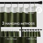 MIULEE Olive Green Back Tab Blackout Curtains 120 Inch Long 2 Panels Set - Image 3