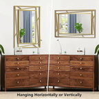 Brushed Gold Bathroom Mirror, Hang Horizontally or Vertically - Image 5