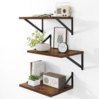 Deep Floating Shelves for Wall, 12 Inch Deep Floating Shelves Set of 3 by Heimlove