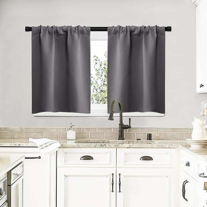 NICETOWN Short Curtains, Home Decoration Thermal Insulated Rod Pocket Blackout by NICETOWN