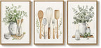 Framed Botanical Wall Art for Kitchen, 3 Piece Modern Farmhouse Sage Green - Image 9