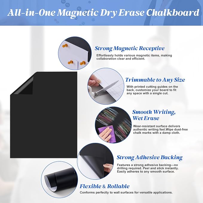Magnetic Chalkboard Contact Paper Adhesive 15.75" x 23.62", Magnetic Chalkboards - Image 4