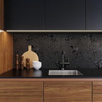 Erfoni Black Peel and Stick Wallpaper Black Floral Embossed Contact Paper - Image 8