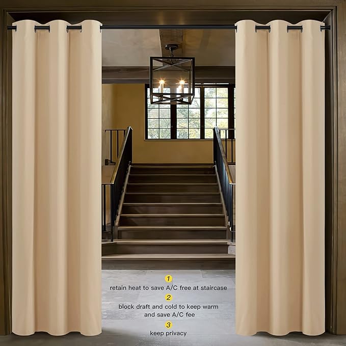 NICETOWN Sound Barrier Door Curtain, Laundry Room Divider - Image 2