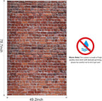 Brick Wall Party Backdrop, Wall Decoration, Curtains Door, Old Red Brick Wall - Image 3