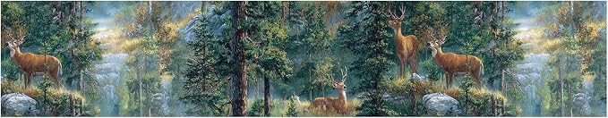 Forest Deer Wallpaper Border 196x4 Inch Peel and Stick Wall Border Self - Image 2