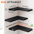 Fixwal Corner Floating Shelves for Wall Mounted Natural Solid Wood 16"x11.4" - Image 3
